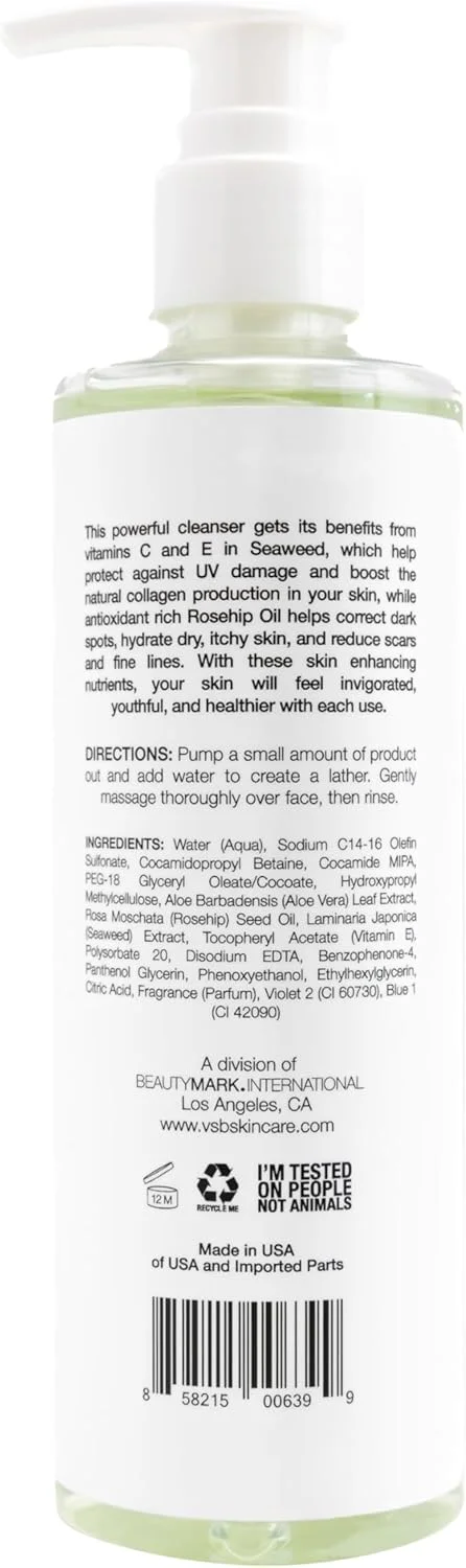 ژل شستشوی صورت ویتامین ها و زیبایی دریا، پاک کننده ملایم و آبرسان پوست با ویتامین C و E، جلبک دریایی و روغن گل رز، 236 میلی لیتر ژل شستشوی صورت ویتامین ها و زیبایی دریا، پاک کننده ملایم و آبرسان پوست با ویتامین C و E، جلبک دریایی و روغن گل رز، 236 میلی لیتر