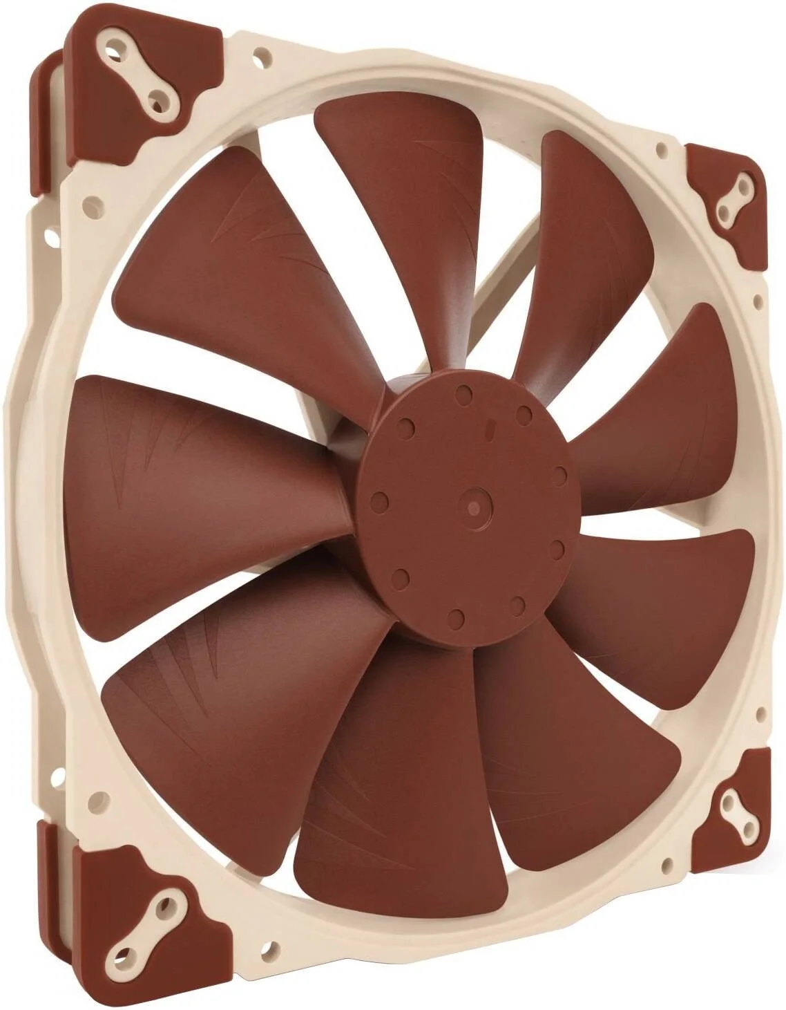 فن کیس Noctua NF-A20 FLX، سایز فن 200mm x 200mm، سرعت فن 800 دور در دقیقه، جریان هوای فن 86.46 CFM، نوع بلبرینگ SSO2، فریم AAO، سری A با کانال های شتاب جریان، قهوه ای | NF-A20 FLX