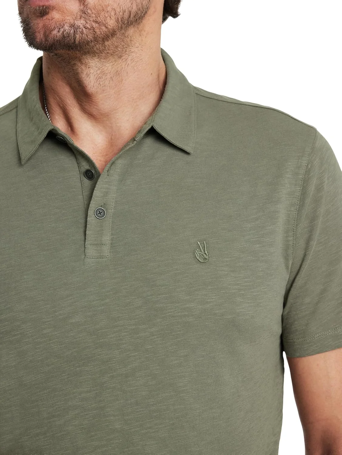 پولوشرت آستین کوتاه مردانه جان وارواتوس مدل ویکتور با گلدوزی طرح صلح