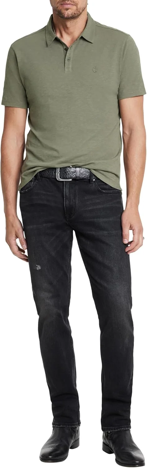 پولوشرت آستین کوتاه مردانه جان وارواتوس مدل ویکتور با گلدوزی طرح صلح