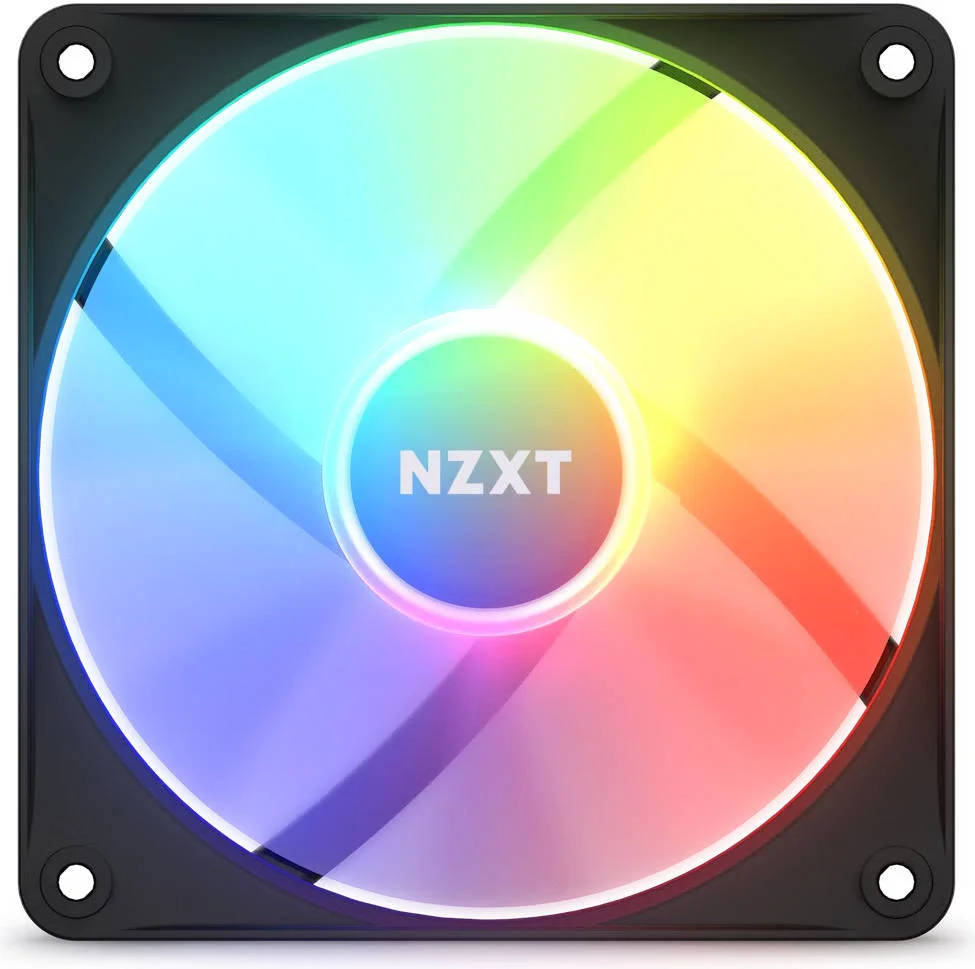 فن ۱۲۰ میلی‌متری NZXT F120 RGB Core با نورپردازی RGB متمرکز بر هاب، سرعت تا ۱۸۰۰ دور در دقیقه، جریان هوای ۷۸.۸۶ CFM، بلبرینگ دینامیک سیال، ۸ ال‌ای‌دی، دفع حرارت عالی، بسته‌ تکی، مشکی | RF-C12SF-B1