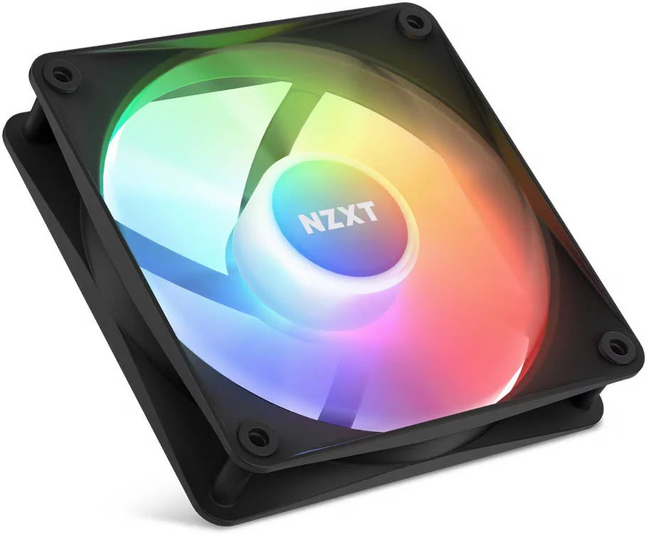 فن ۱۲۰ میلی‌متری NZXT F120 RGB Core با نورپردازی RGB متمرکز بر هاب، سرعت تا ۱۸۰۰ دور در دقیقه، جریان هوای ۷۸.۸۶ CFM، بلبرینگ دینامیک سیال، ۸ ال‌ای‌دی، دفع حرارت عالی، بسته‌ تکی، مشکی | RF-C12SF-B1