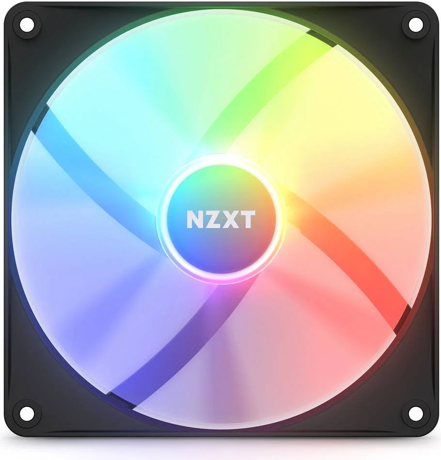 فن های 140 میلی متری NZXT F140 RGB Core با کنترلر RGB، جریان هوای بالا و فشار استاتیک، سرعت تا 1500 دور در دقیقه، FDB، جریان هوای 90.79 CFM، همگام سازی نور با کنترلر، بسته 2 عددی، مشکی | RF-C14DF-B1