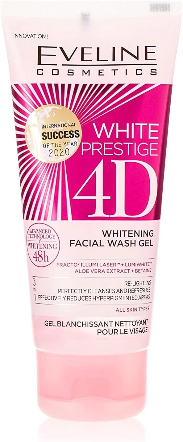 ژل شستشوی صورت روشن کننده White Prestige 4D Eveline Cosmetics، ۱۰۰ میلی لیتر ژل شستشوی صورت روشن کننده White Prestige 4D Eveline Cosmetics، ۱۰۰ میلی لیتر