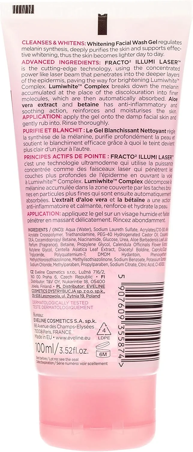 ژل شستشوی صورت روشن کننده White Prestige 4D Eveline Cosmetics، ۱۰۰ میلی لیتر