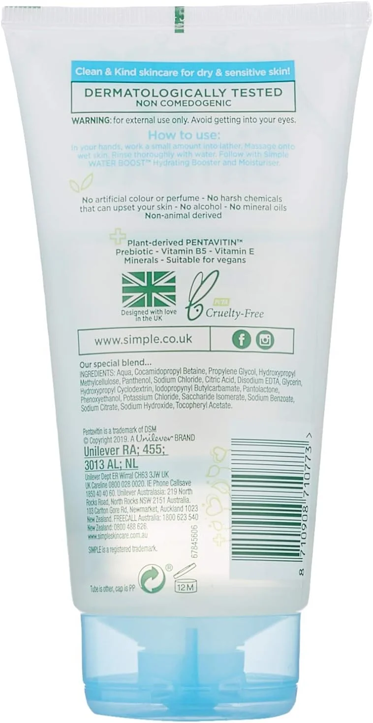 ژل شستشوی صورت میسلار آبرسان سیمپل، 150 میلی لیتر، بسته 6 عددی