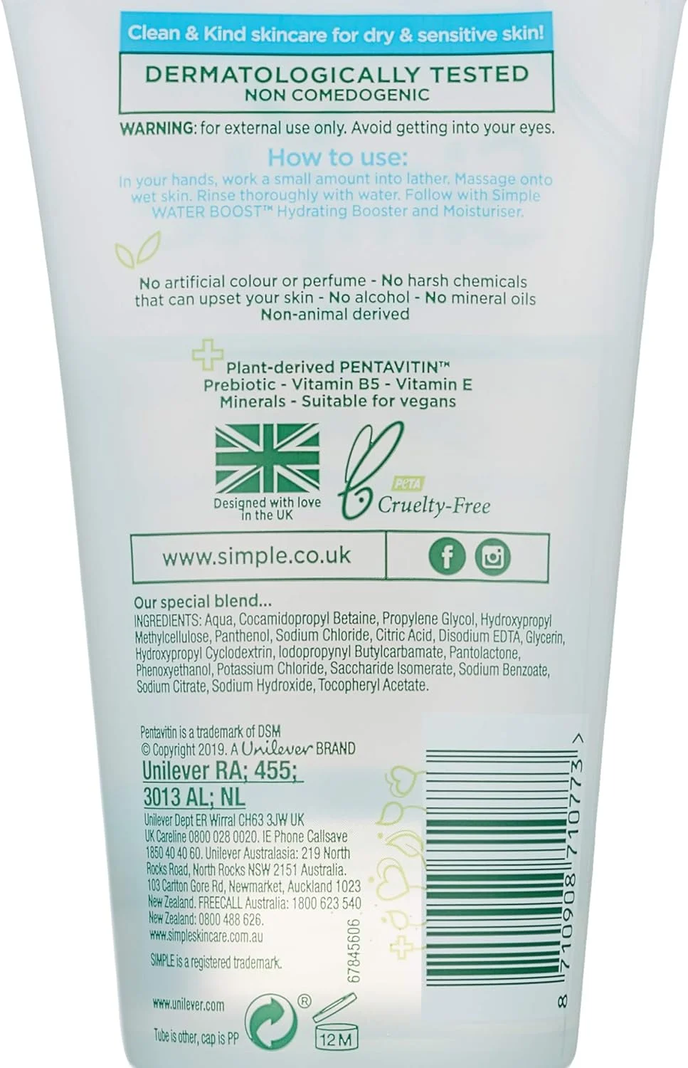 ژل شستشوی صورت میسلار آبرسان سیمپل، 150 میلی لیتر، بسته 6 عددی