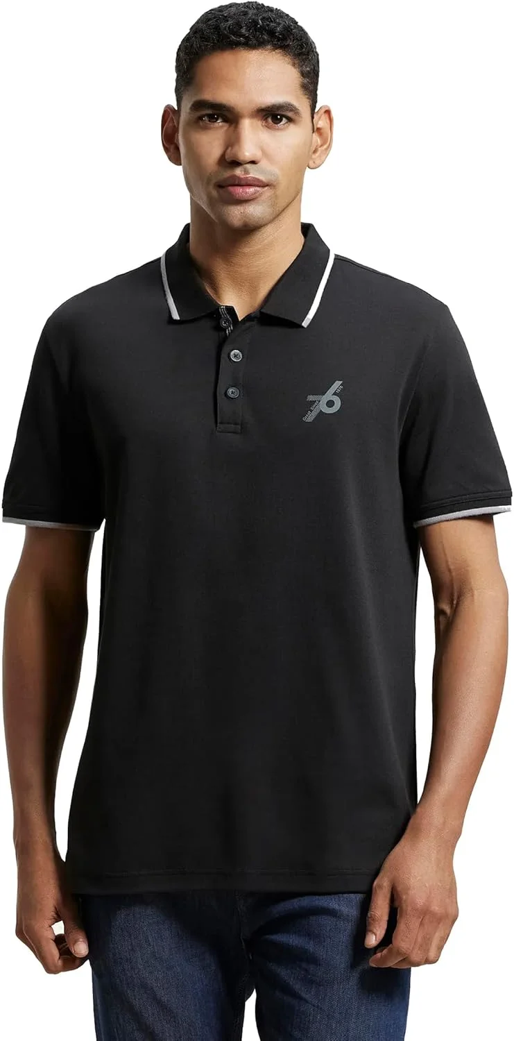 پولوشرت مردانه جاکی، پارچه پنبه ای سوپر شانه شده غنی شده، مناسب ورزش، مدل 3911، دارای آرم گلدوزی شده روی سینه برای ظاهری اسپرت