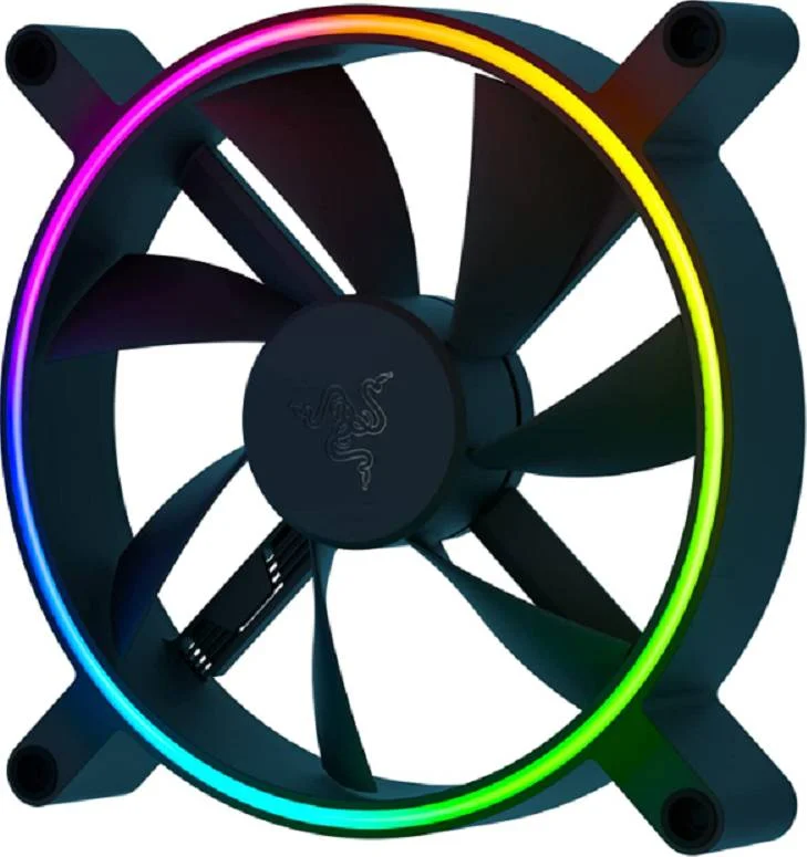 فن کیس 140 میلی‌متری ARGB ریزر Kunai Chroma، پشتیبانی از کنترلر فن PWM، قابلیت اتصال تا 8 فن، نویز 15-30 dBA، خنک‌کننده 500-1600 دور در دقیقه، تک فن، مشکی | RC21-01800200-R3M1