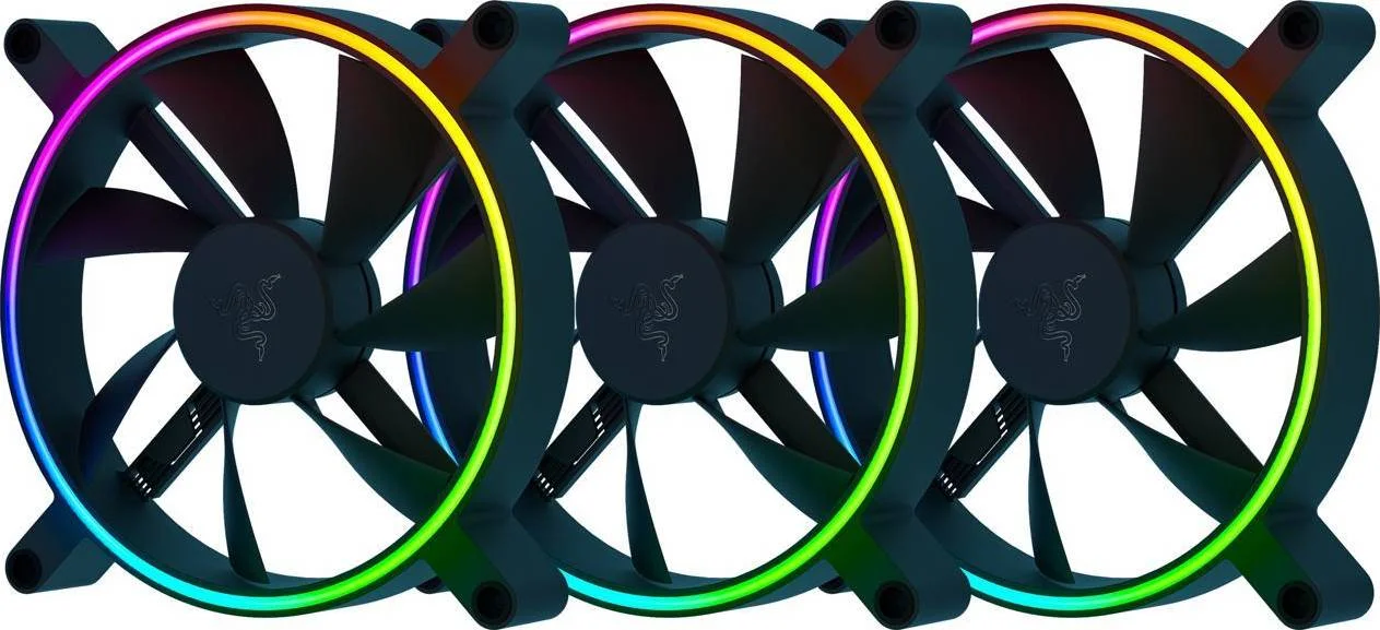 فن کیس 140 میلی‌متری Razer Kunai Chroma aRGB، پشتیبانی از کنترلر فن PWM، اتصال تا 8 فن، نویز 15-30 dBA، خنک‌کننده 500-1600 دور در دقیقه، 3 فن، مشکی | RC21-01810200-R3M1