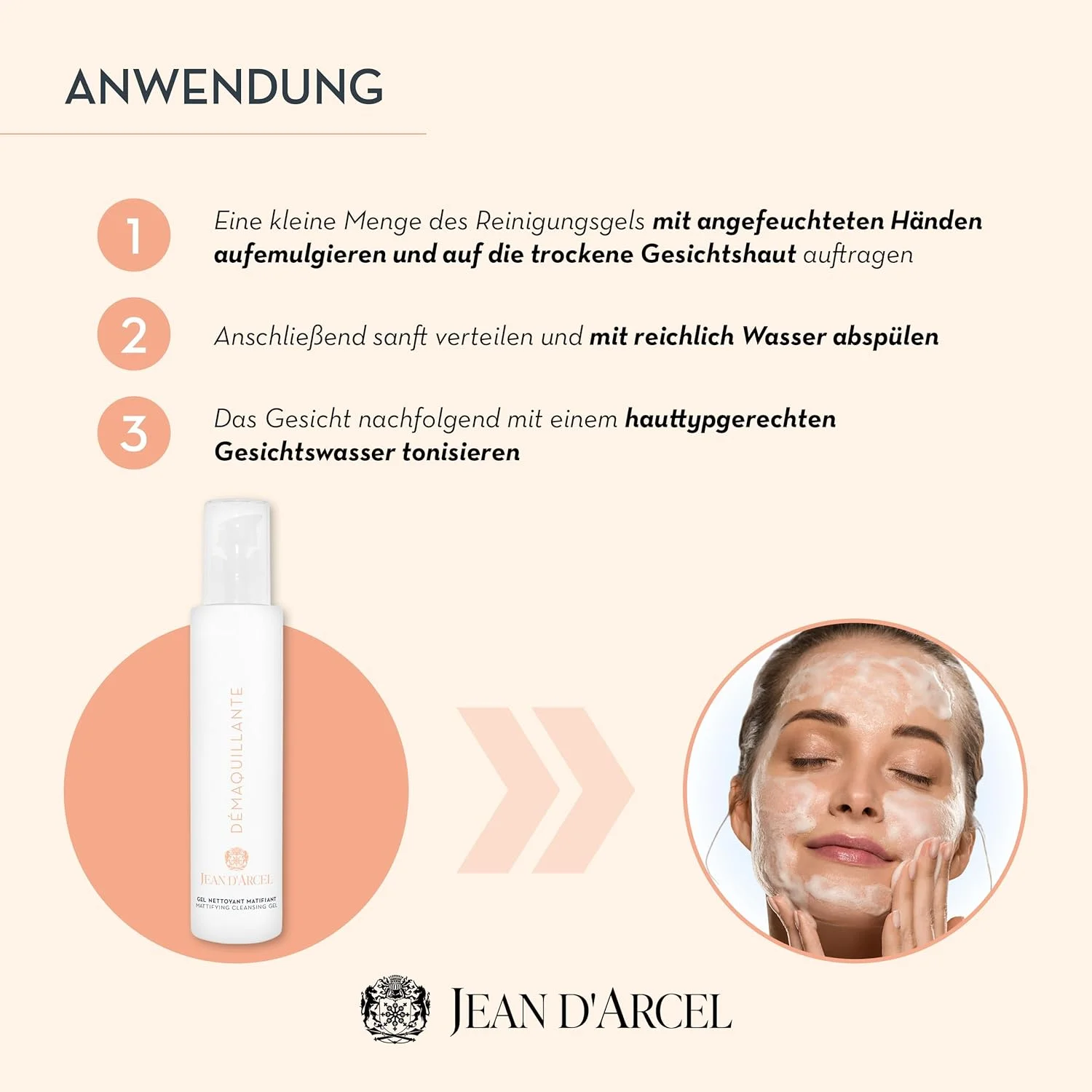 ژل پاک کننده و مات کننده پوست چرب ژان دارسل - ژل شستشوی ضد لک و جوش برای پوست های چرب و دارای منافذ باز - حاوی نیاسینامید - ژل پاک کننده مات کننده - 200 میلی لیتر