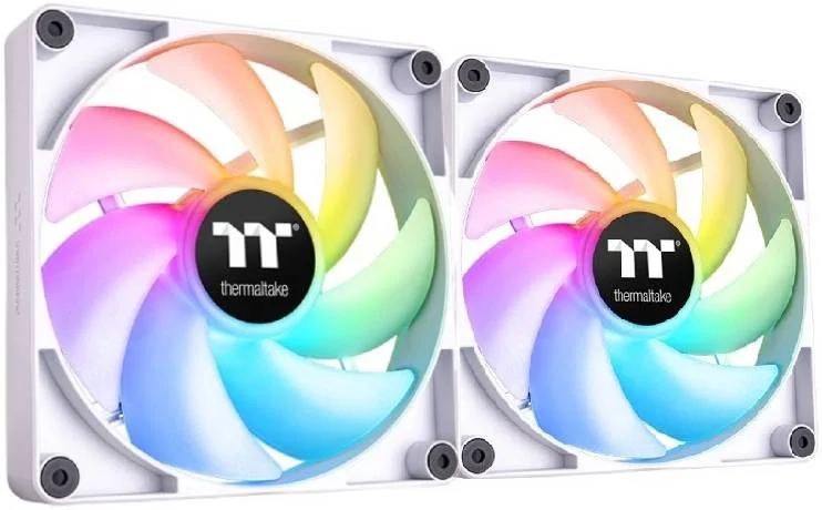فن خنک کننده Thermaltake CT120 ARGB Sync PC، سرعت فن PWM 500~2000 دور در دقیقه، جریان هوای 57.05 CFM، بلبرینگ هیدرولیک، 4 پین PWM، 3 پین-ARGB، بسته 2 عددی، سفید | CL-F153-PL12SW-A