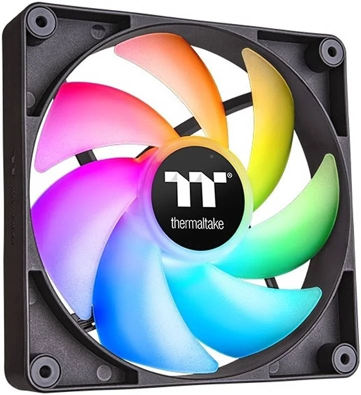 فن خنک کننده Thermaltake CT120 ARGB Sync PC، سرعت فن PWM 500~2000 دور در دقیقه، جریان هوای 57.05 CFM، بلبرینگ هیدرولیک، 4 پین PWM، 3 پین-ARGB، بسته 2 عددی، مشکی | CL-F149-PL12SW-A