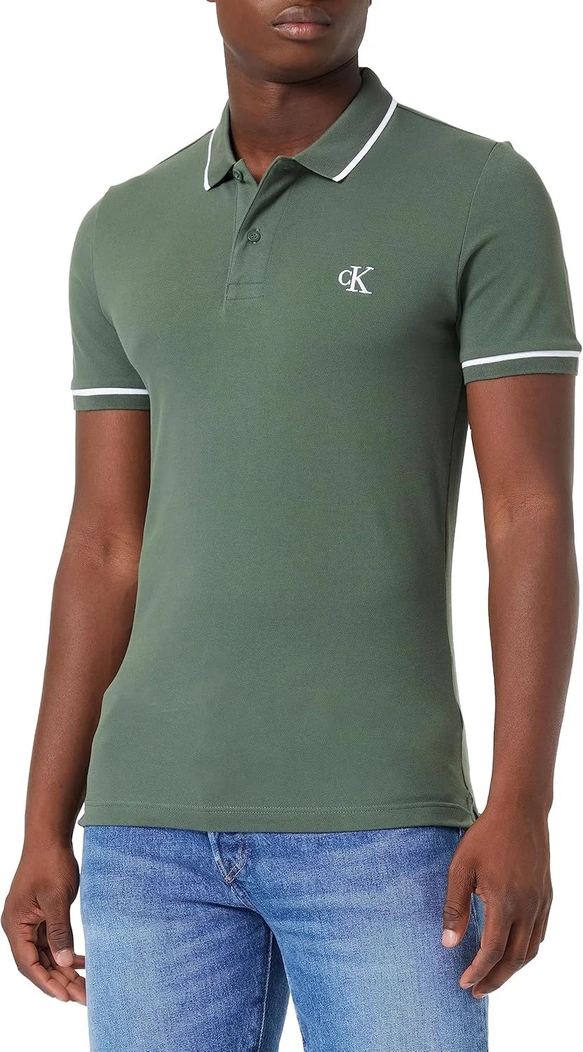 پولوشرت آستین کوتاه مردانه کلوین کلاین جینز مدل TIPPING SLIM S/S
