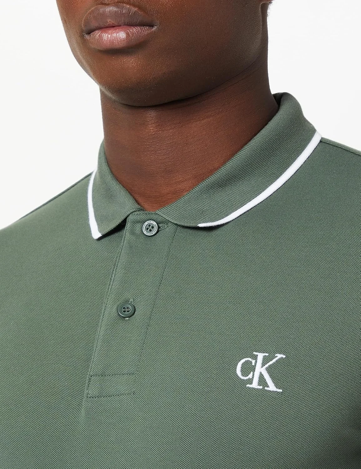 پولوشرت آستین کوتاه مردانه کلوین کلاین جینز مدل TIPPING SLIM S/S