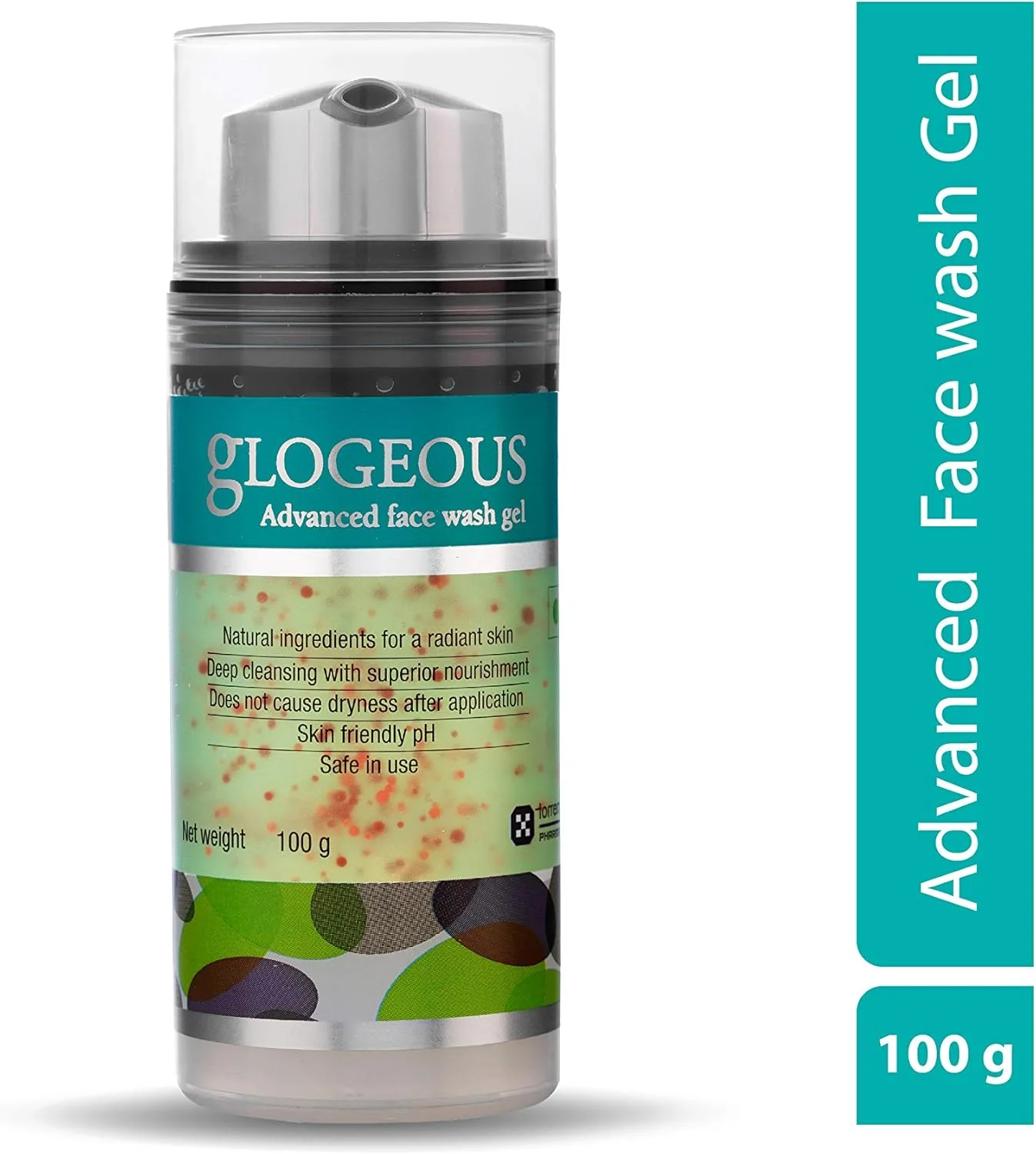 ژل شستشوی صورت پیشرفته Glogeous، برای پوستی جوان و درخشان، 100 گرم