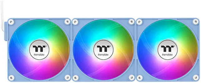 فن خنک کننده Thermaltake CT120 EX ARGB Sync PC، سایز 120 میلی متر، پره های استاندارد، سرعت فن 2000 دور در دقیقه، جریان هوای فن 68 CFM، نوع بلبرینگ هیدرولیک، بسته 3 عددی، آبی Hydrangea | CL-F196-PL12BU-A