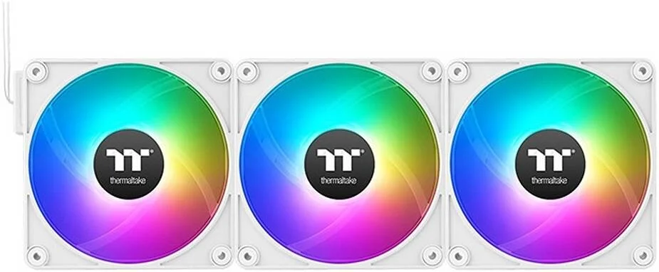 فن خنک کننده Thermaltake CT140 EX ARGB Sync PC، سایز 140 میلی متر، پره های استاندارد، سرعت فن 1800 دور در دقیقه، جریان هوای فن 90.3 CFM، نوع بلبرینگ هیدرولیک، بسته 3 عددی، سفید | CL-F191-PL14SW-A