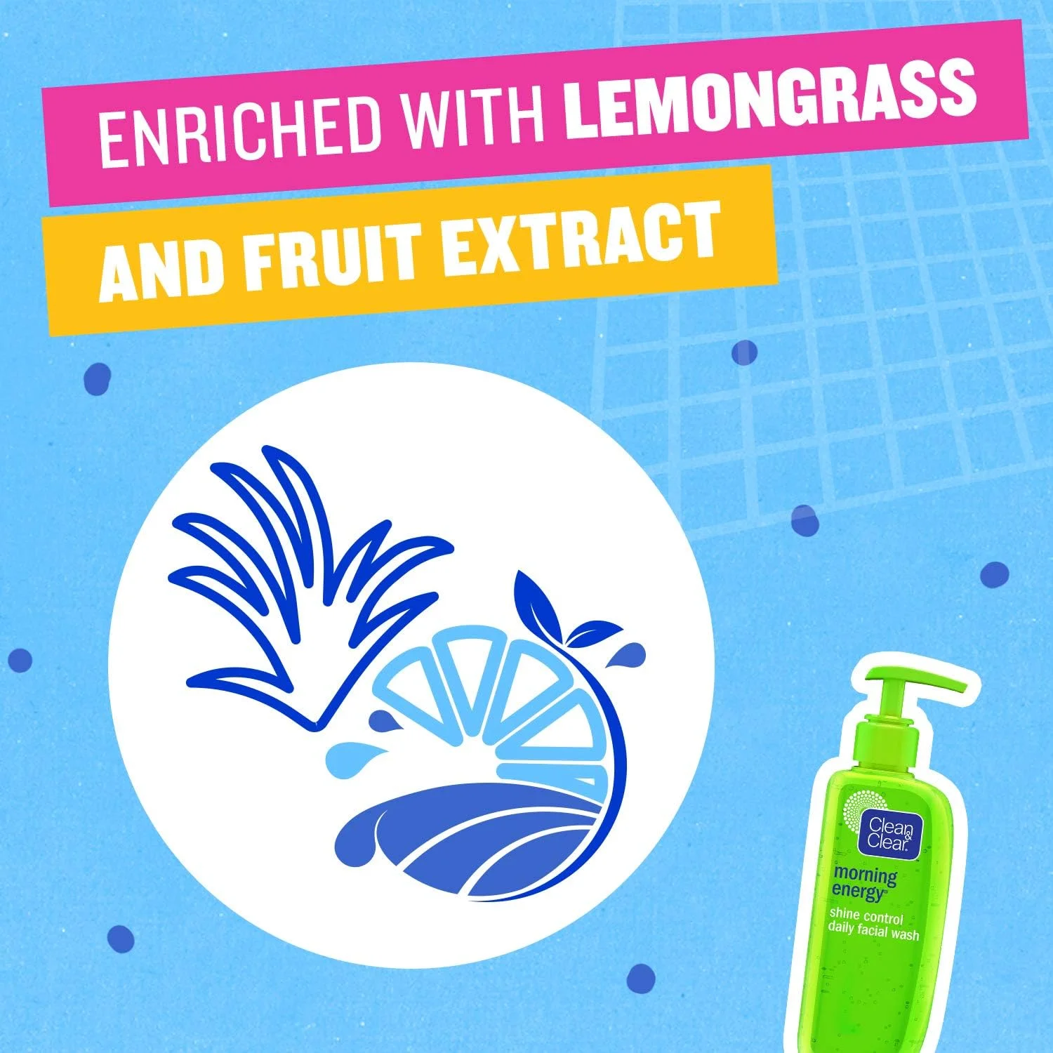ژل شستشوی صورت روزانه کلین اند کلیر، انرژی صبحگاهی، کنترل درخشش، 150 میلی لیتر، غنی شده با عصاره های لیمو و میوه، پوست را شاداب، با طراوت و بدون درخشش نگه می دارد
