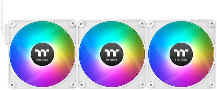 فن خنک کننده Thermaltake CT140 EX Reverse ARGB Sync PC، سایز 140 میلی متر، پره های معکوس، سرعت فن 1800 دور در دقیقه، جریان هوای فن 94.95 CFM، نوع بلبرینگ هیدرولیک، بسته 3 عددی، سفید | CL-F195-PL14SW-A