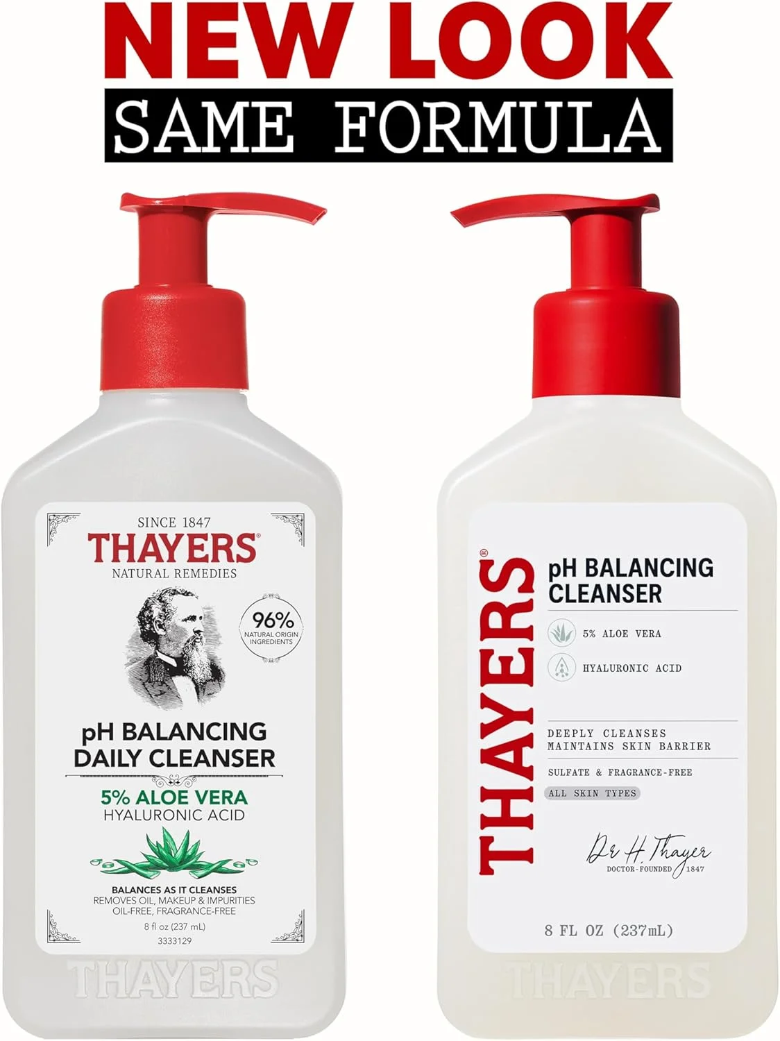 شوینده روزانه متعادل کننده pH تِیِرز، شستشوی صورت با آلوئه ورا، مراقبت ملایم و آبرسان پوست برای پوست های خشک، چرب یا مستعد جوش، 236 میلی لیتر