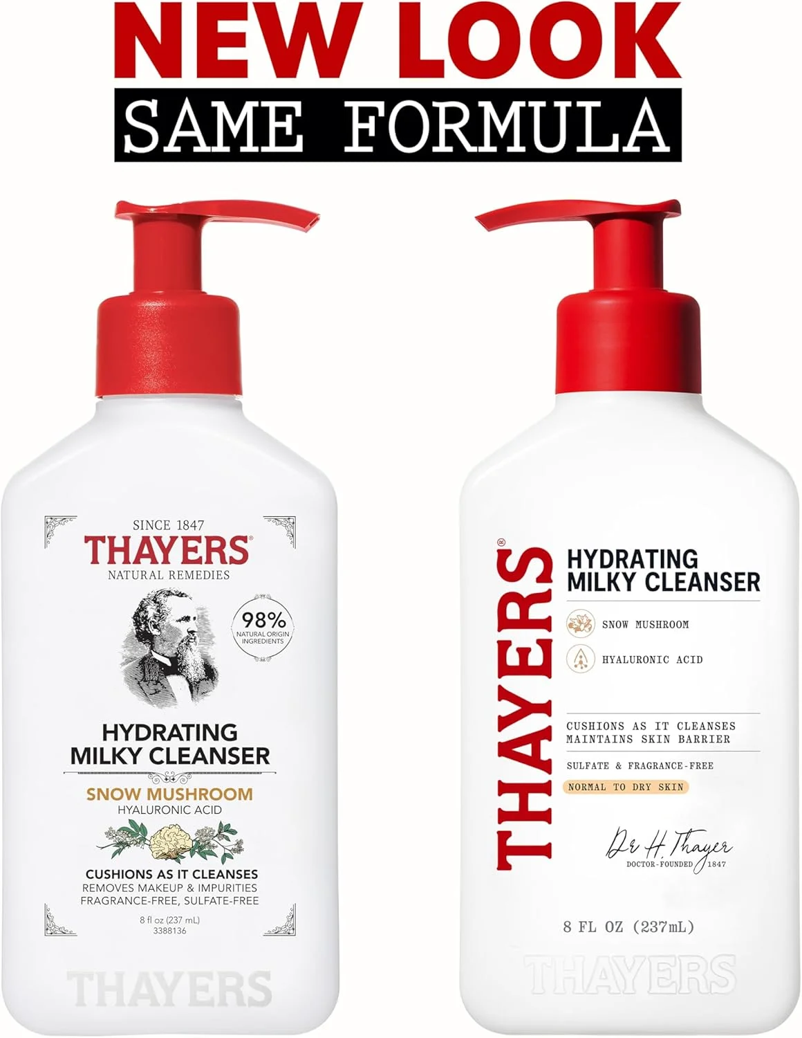 پاک کننده ملایم و آبرسان صورت Thayers با قارچ برفی و هیالورونیک اسید، توصیه شده توسط متخصصین پوست، مناسب پوست های خشک و حساس، فاقد پارابن، 236 میلی لیتر پاک کننده ملایم و آبرسان صورت Thayers با قارچ برفی و هیالورونیک اسید، توصیه شده توسط متخصصین پوست، مناسب پوست های خشک و حساس، فاقد پارابن، 236 میلی لیتر