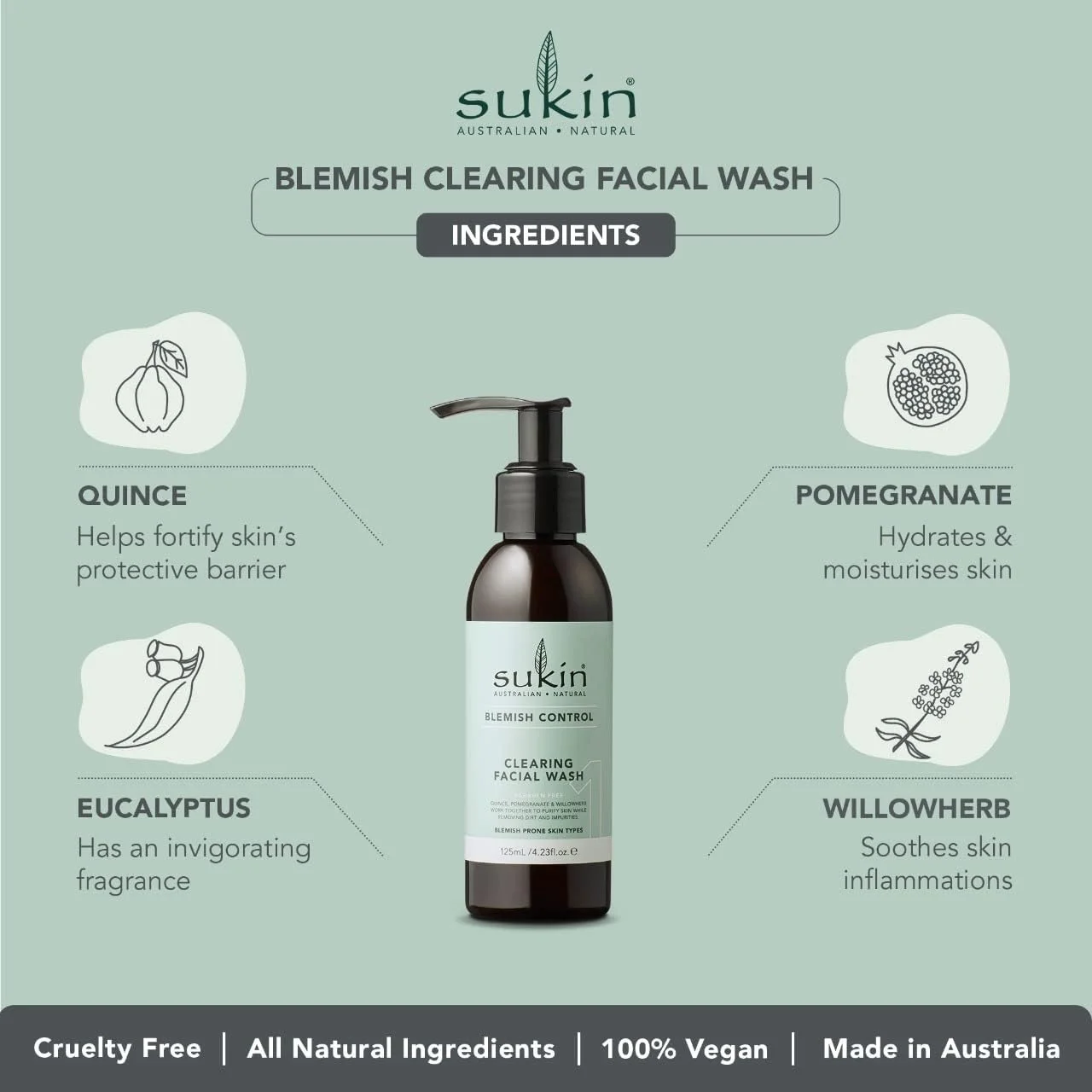 شوینده صورت پاک کننده پوست سوکین 125 میلی لیتر شوینده صورت پاک کننده پوست سوکین 125 میلی لیتر