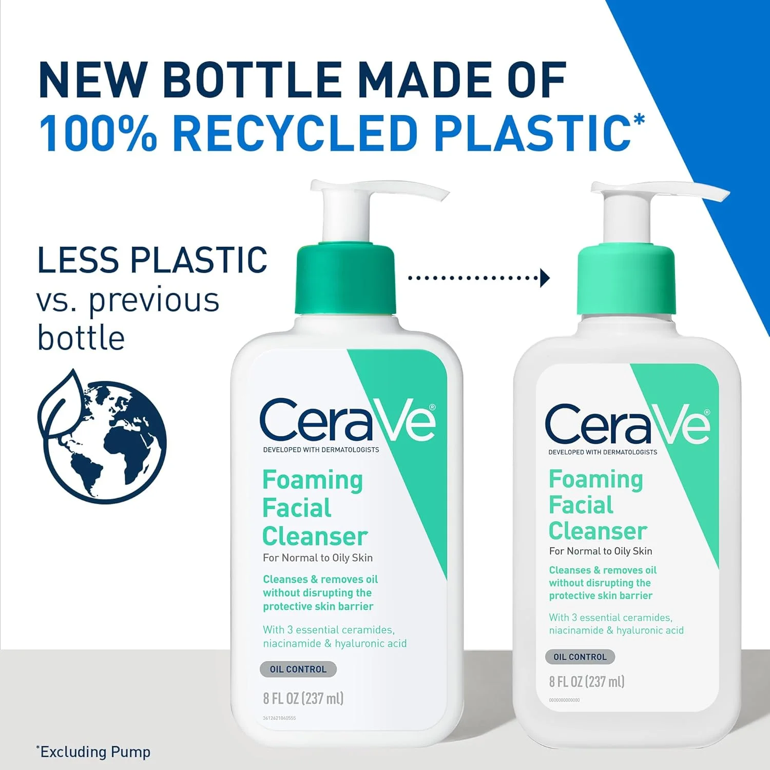 شوینده فومینگ صورت سراوی، شستشوی روزانه صورت برای پوست چرب، حاوی اسید هیالورونیک + سرامیدها + نیاسینامید، بدون عطر و پارابن، شوینده صورت کنترل کننده چربی و غیر خشک کننده، 236 میلی لیتر