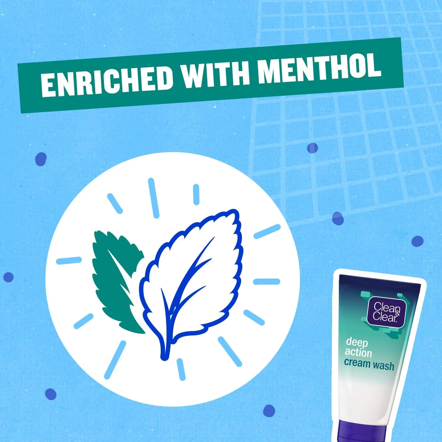 شوینده کرمی پاک کننده عمقی صورت کلین اند کلیر، 150 میلی لیتر، شوینده ملایم و کرمی صورت با منتول برای احساس پوستی با طراوت