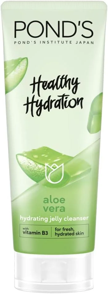 ژل شستشوی صورت آبرسان Pond's برای پوستی شاداب و آبرسانی شده، حاوی آلوئه ورا با عصاره آلوئه ورا 100% طبیعی و ویتامین B3 (نیاسینامید)، 100 میلی لیتر ژل شستشوی صورت آبرسان Pond's برای پوستی شاداب و آبرسانی شده، حاوی آلوئه ورا با عصاره آلوئه ورا 100% طبیعی و ویتامین B3 (نیاسینامید)، 100 میلی لیتر