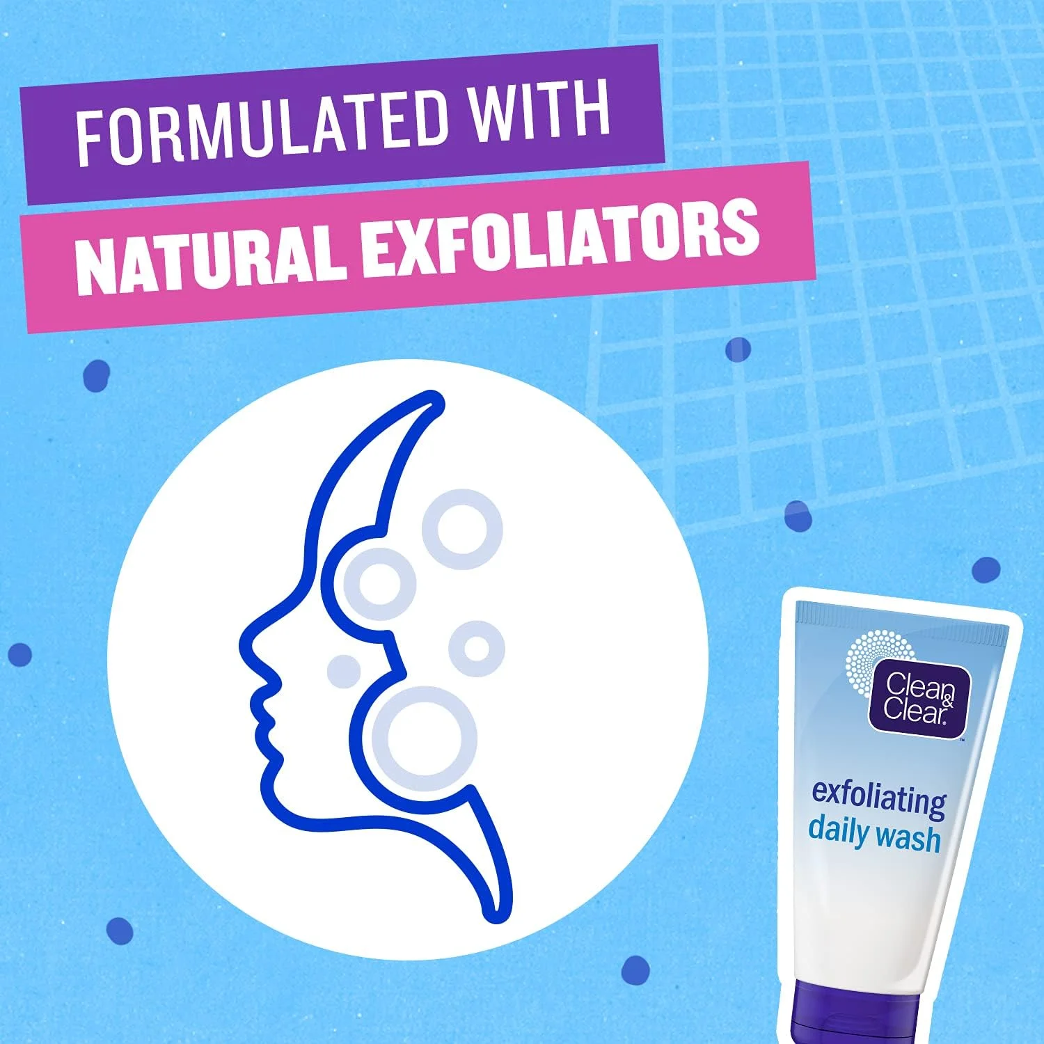 شوینده لایه بردار روزانه صورت کلین اند کلیر، 2 عدد 150 میلی لیتر، شوینده صورت با لایه بردارهای طبیعی برای پاکسازی موثر آلودگی، لایه برداری و شاداب کردن پوست شما، پاکسازی عمیق برای درخشش پوست