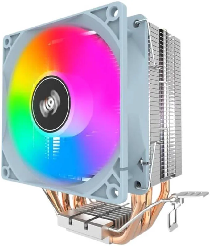 خنک کننده بادی پردازنده آ ای گو مدل ICE 400 SE، سرعت فن 1800 دور در دقیقه، جریان هوای فن 42CFM، سطح نویز 21.05dB، دارای 7 پره، نورپردازی RGB، 4 لوله حرارتی مسی، TDP 160W، کنترل PWM، آبی | ICE400SE