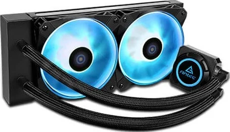 خنک کننده مایع پردازنده انتک Kuhler H2O K240 RGB AIO، فن RGB 240 میلی متری، هیت سینک مسی، رادیاتور آلومینیومی 240 میلی متری، خنک کننده پردازنده همه در یک اینتل/AMD | 0-761345-74018-0