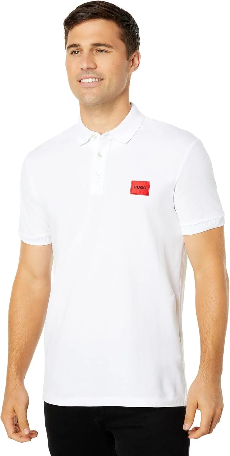 پولوشرت مردانه هوگو، مدل جذب و لوگو مربعی، از جنس جرسی