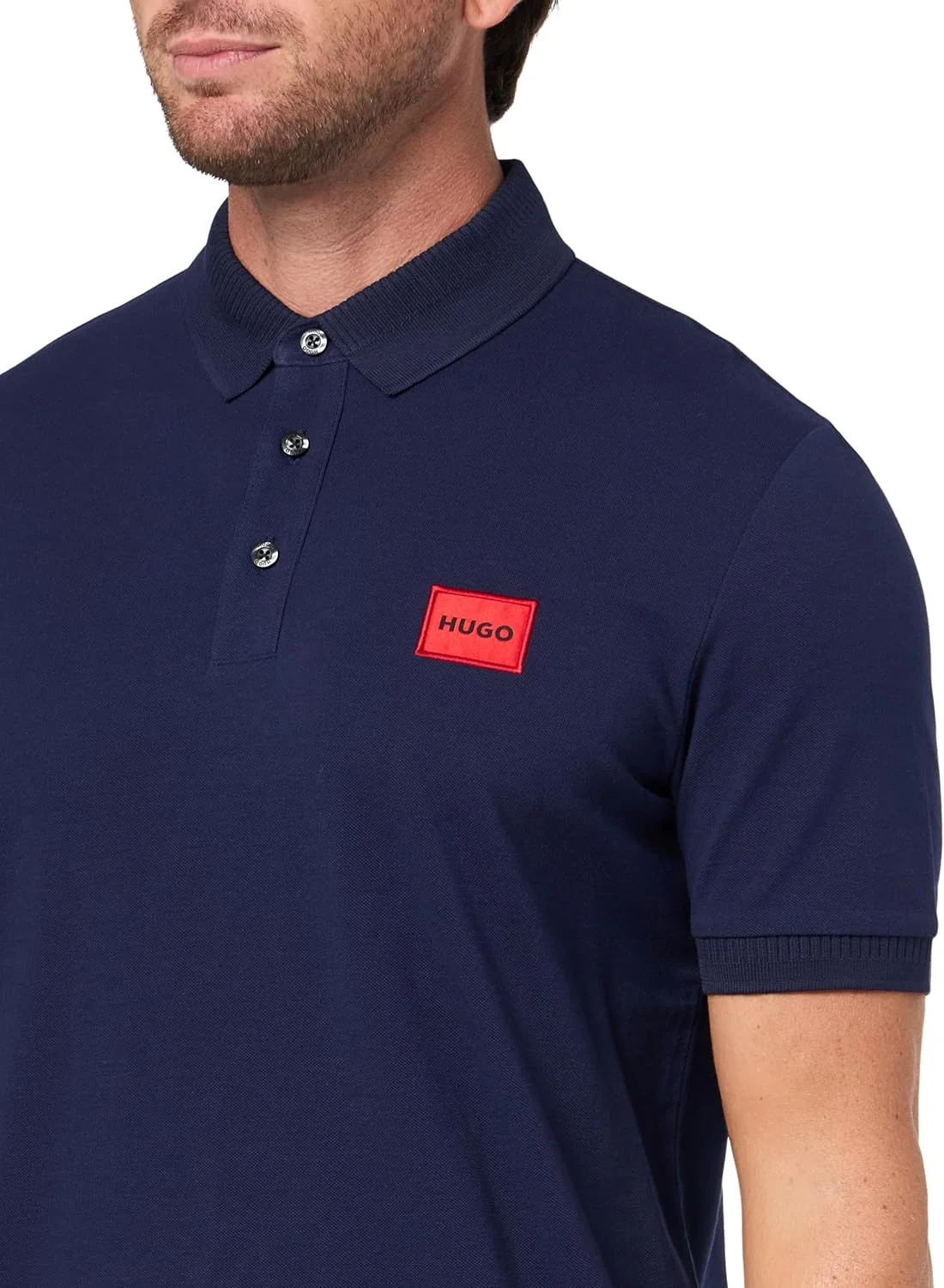 پولوشرت مردانه HUGO مدل Slim Fit با لوگوی مربعی، از جنس پنبه