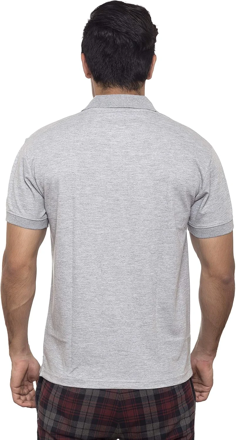 پولوشرت مردانه خاکستری یقه پیراهن نخی