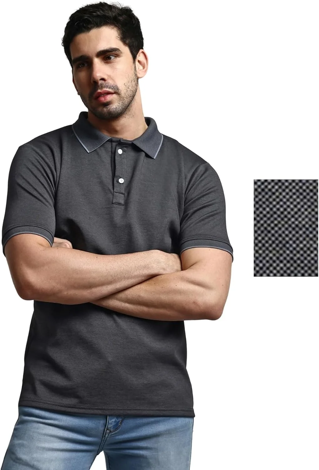 تی شرت نخی مردانه GRECIILOOKS با برش معمولی و استایل کژوال