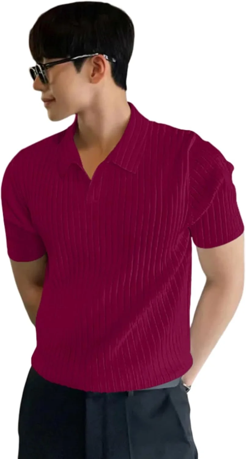 تی‌شرت آستین کوتاه مردانه مدل GRECIILOOKS، جنس پنبه و لاکرا، سایز XX-Large، رنگ شرابی