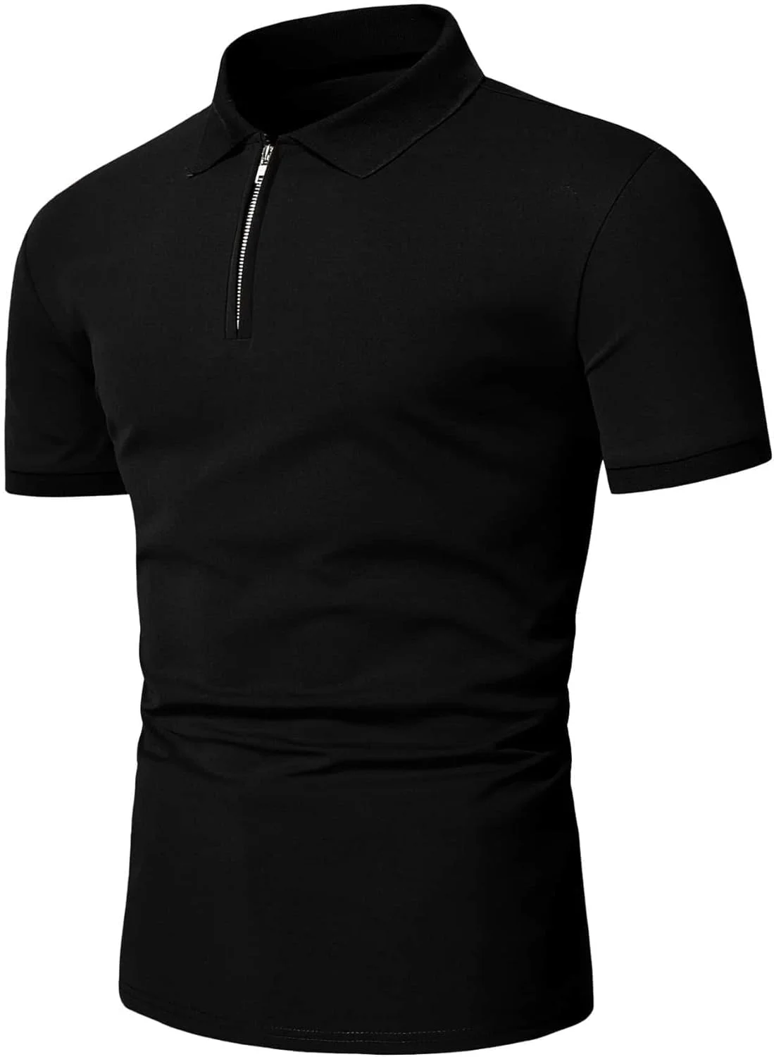پولوشرت آستین کوتاه مردانه GORGLITTER با یقه زیپ دار و تن خور معمولی