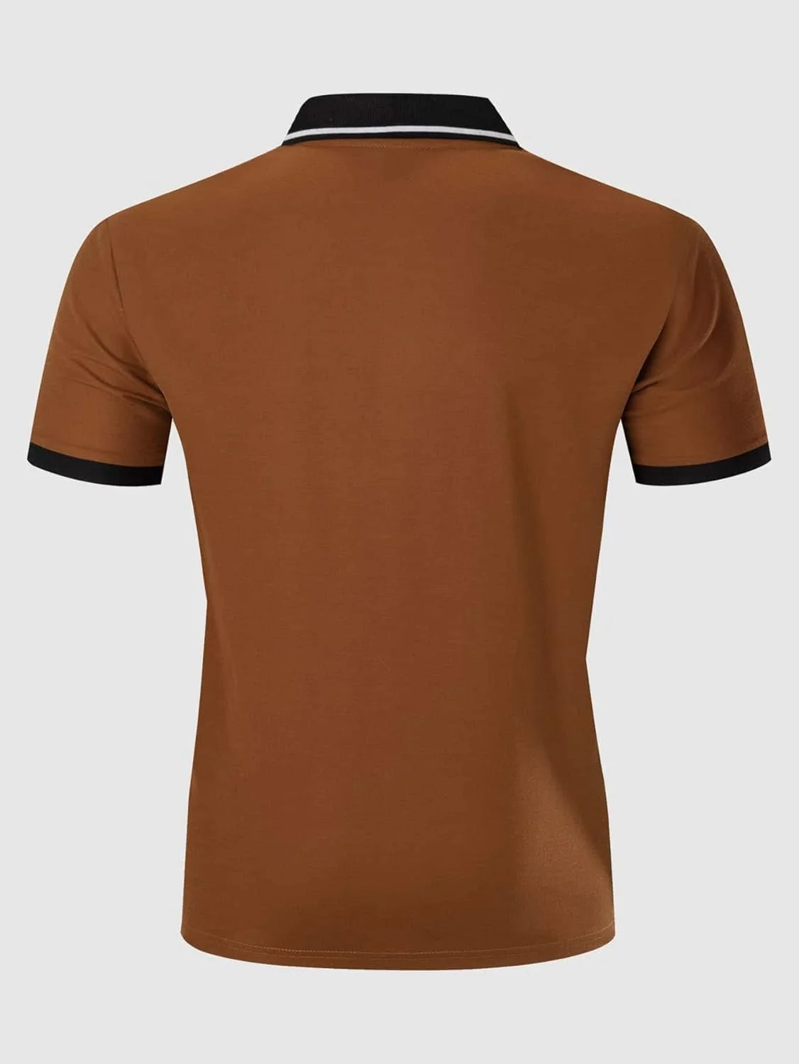 پولوشرت آستین کوتاه مردانه GORGLITTER با طرح بال، مدل کلاسیک و غیررسمی، قهوه ای سایز M