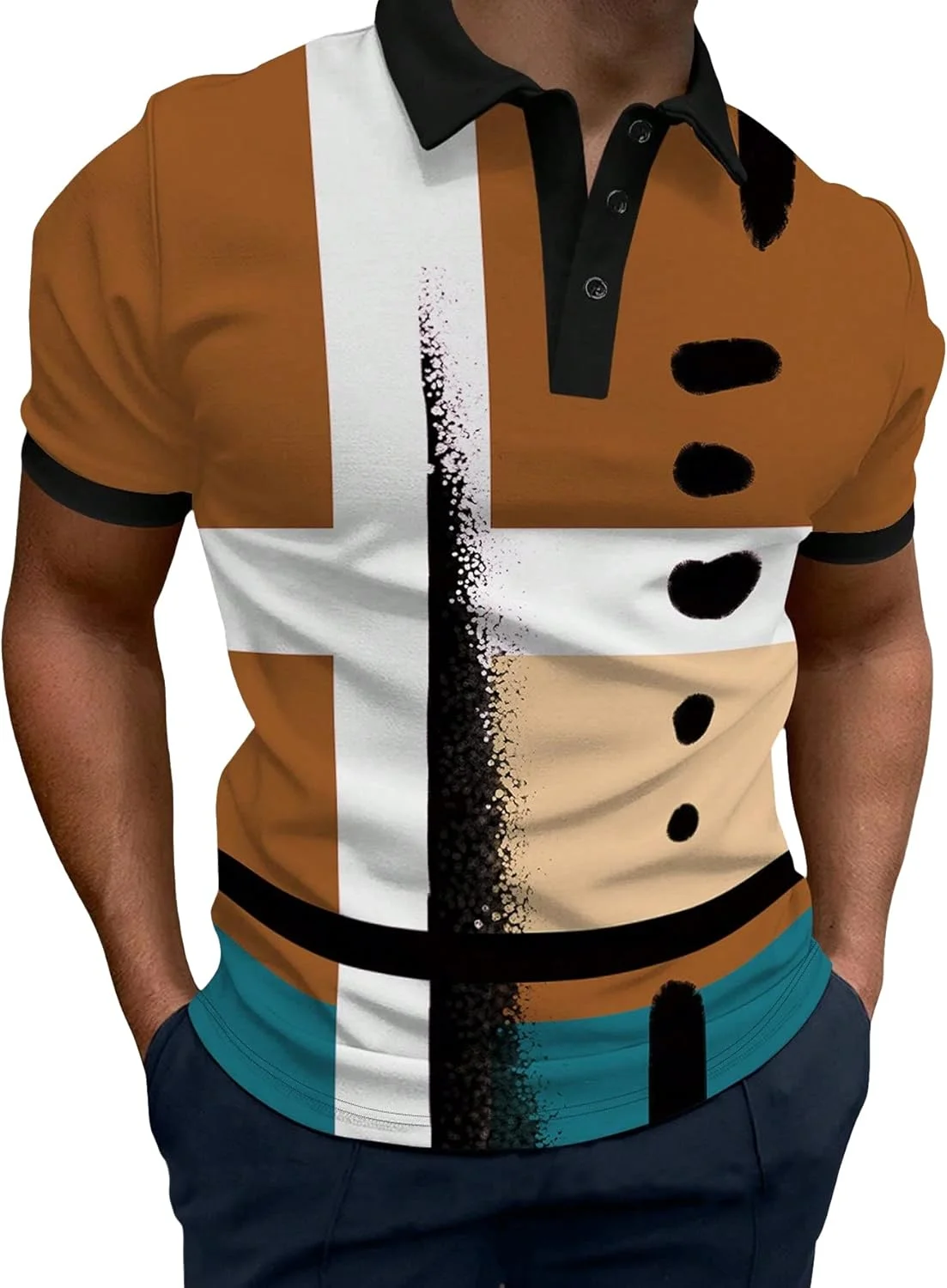 پولوشرت آستین کوتاه مردانه یقه رنگی گورگلیتر