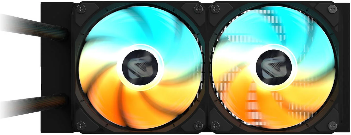 خنک کننده پردازنده GIGABYTE GAMING 240 ICE، دارای 2 فن 120 میلی متری ARGB، سرعت فن 2200 دور در دقیقه، جریان هوای فن 61.61 CFM، نوع بلبرینگ 2 توپی، رادیاتور آلومینیومی، بلوک مسی، مشکی | GP-GIGABYTE-GME-240