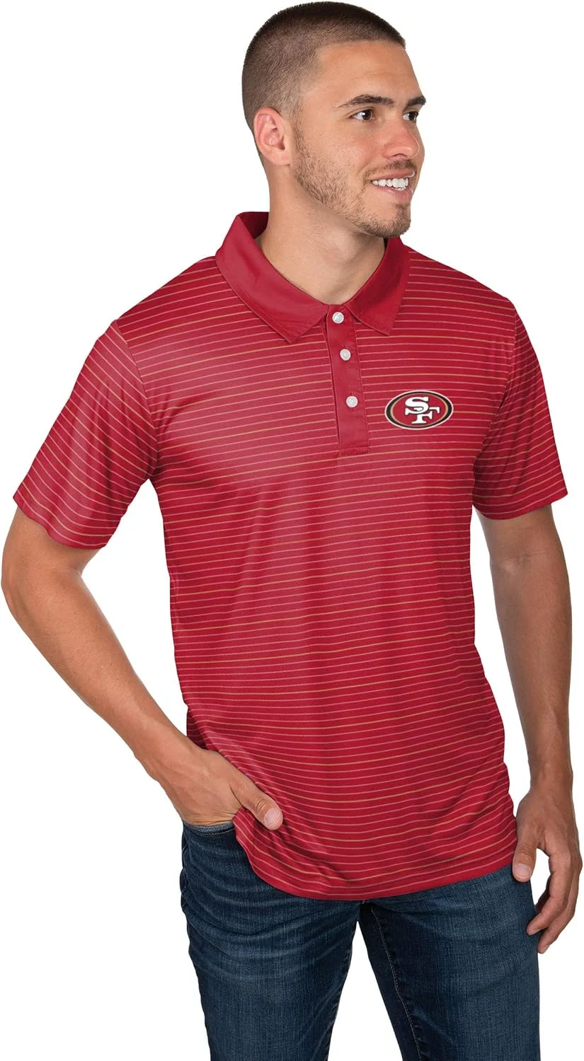 پولوشرت آستین کوتاه راه راه مردانه FOCO از جنس پلی استر