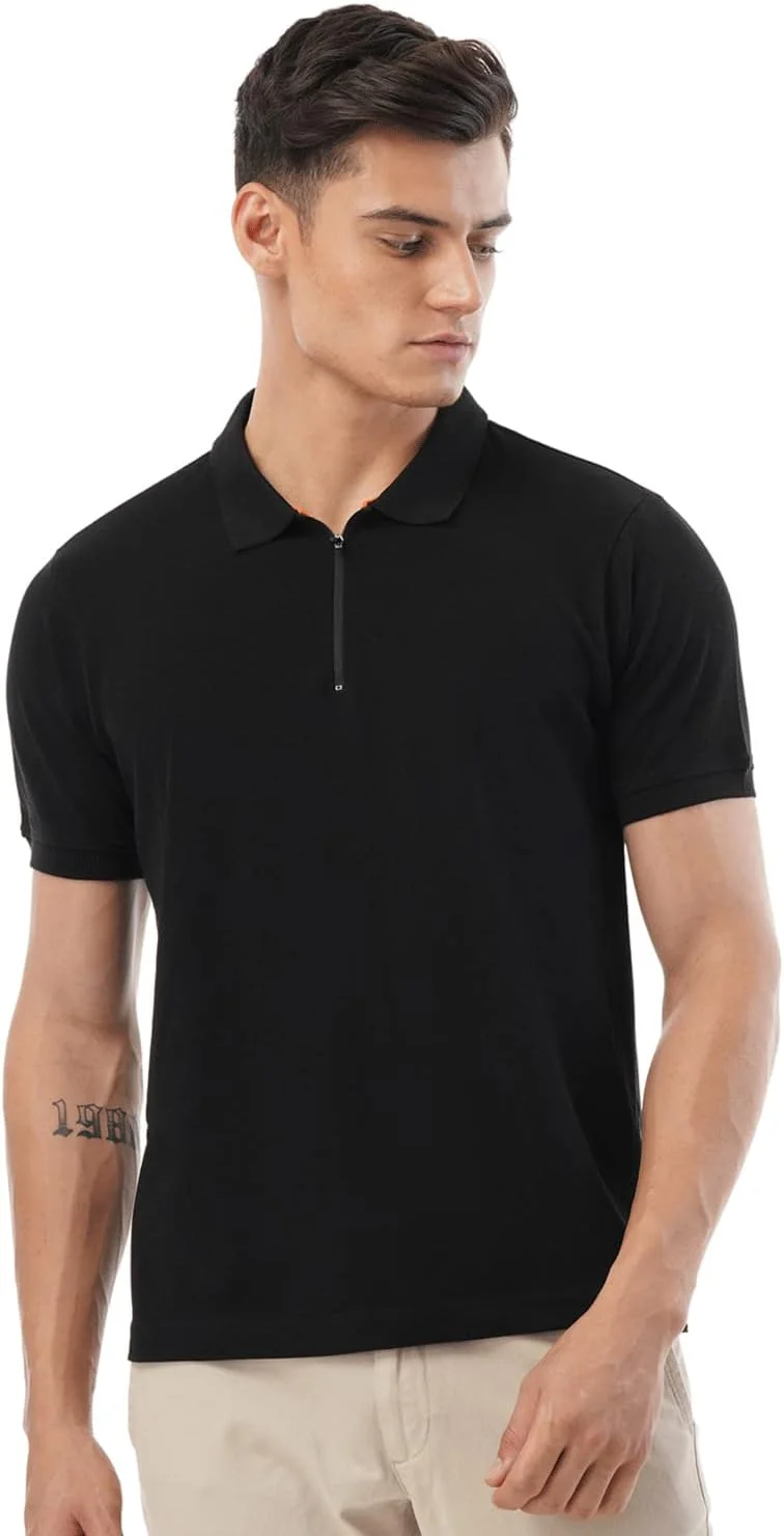 پولوشرت مردانه ساده و راسته فیت FYLTR (FYLSS23MP-006_Midnight Noir XL)