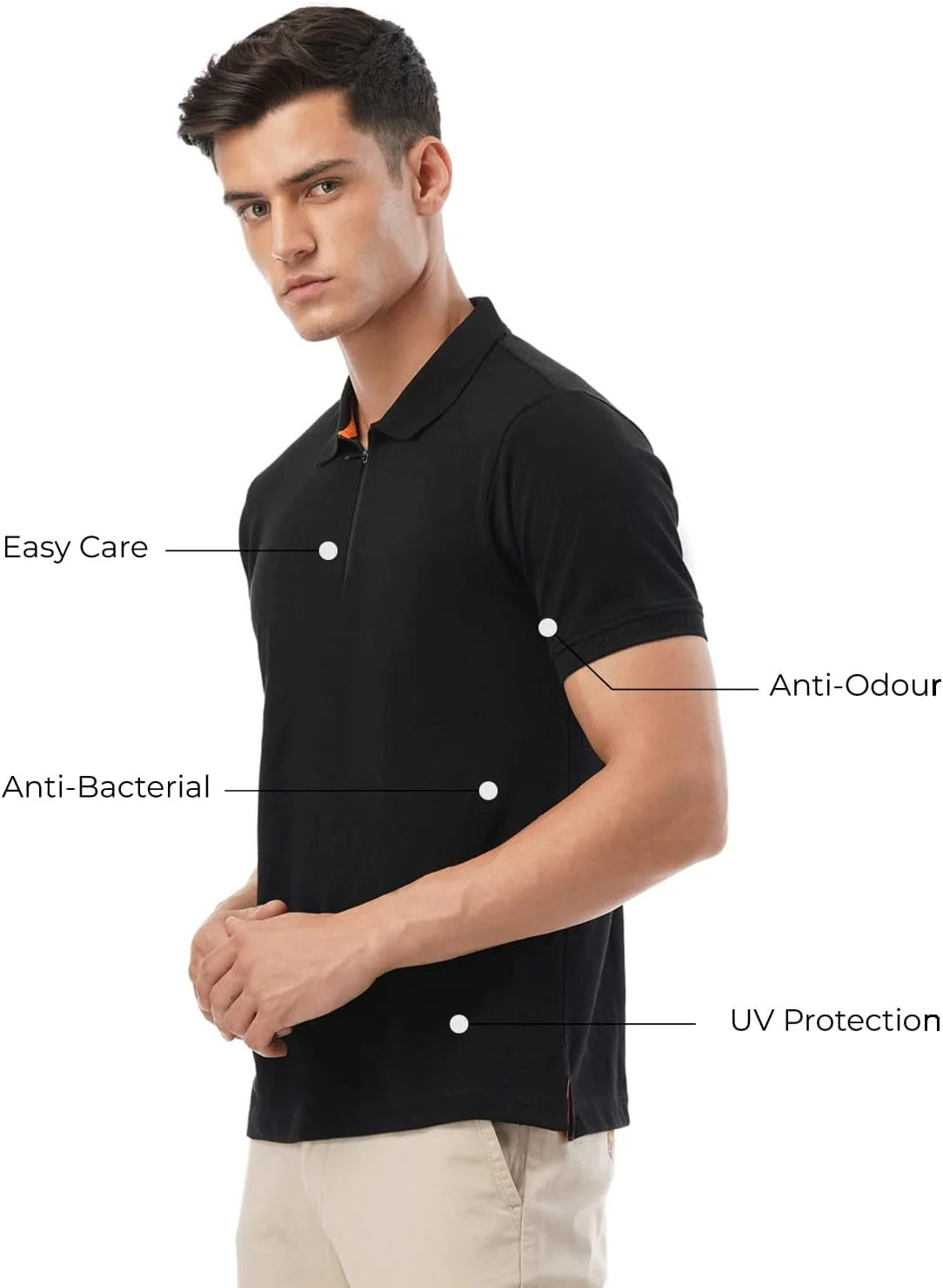 پولوشرت مردانه ساده و راسته فیت FYLTR (FYLSS23MP-006_Midnight Noir XL)