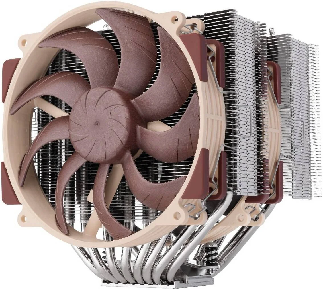 خنک کننده پردازنده Noctua NH-D15 G2، دارای 2 فن NF-A14x25r G2 PWM، 8 لوله حرارتی، سرعت فن 1500 دور در دقیقه، جریان هوای 91.58 CFM، لوله های مسی، پره های آلومینیومی، اتصالات لحیم کاری شده، روکش نیکل | NH-D15 G2