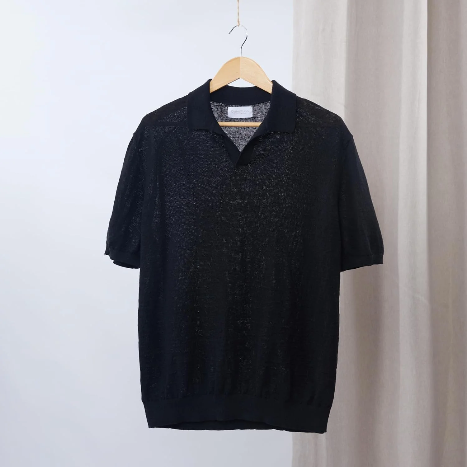 پولوشرت مردانه، 100% لینن (کتان)، رنگ ثابت، ساخت ایتالیا