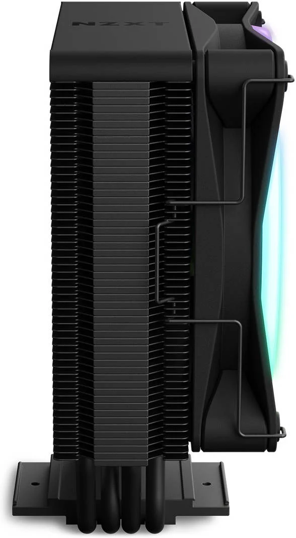 خنک کننده بادی پردازنده NZXT T120 RGB با نورپردازی RGB، دارای 4 لوله حرارتی مسی رسانا، فن 120 میلی متری F120 RGB، نویز 27.5dBA، کانکتور 4 پین PWM، مناسب برای LGA1700/115X/1200 | AM5/AM4، مشکی | RC-TR120-B1