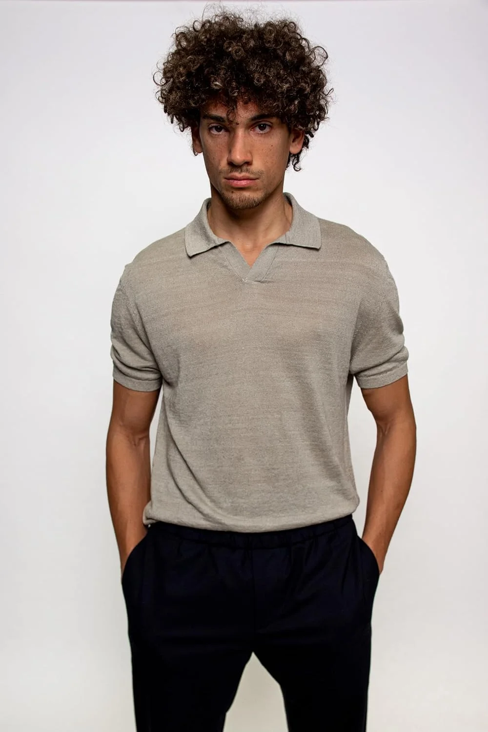 پولوشرت مردانه با جنس ۱۰۰٪ لینن (تک عددی)