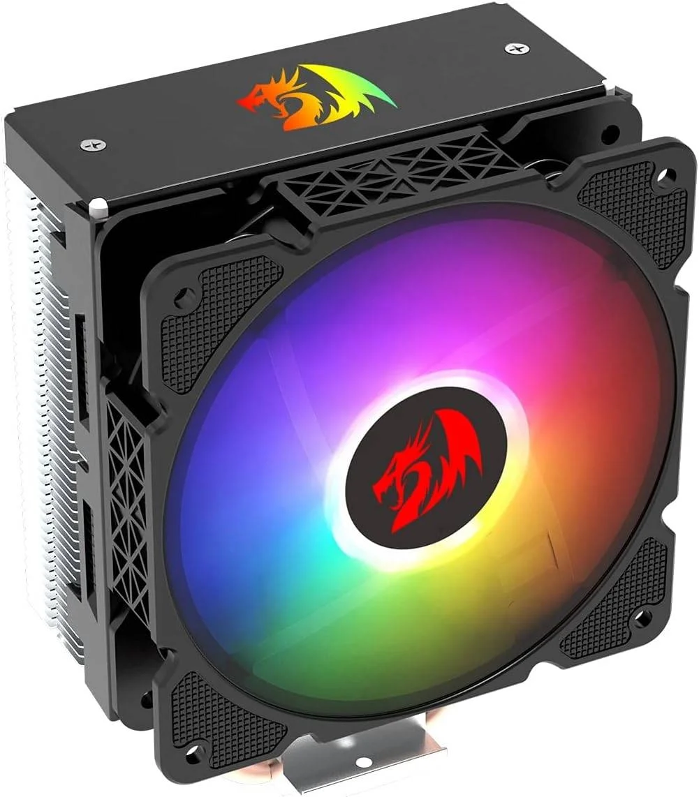خنک کننده پردازنده مرکزی Redragon CC-2000 Effect RGB، فن 120 میلیمتری با هیت سینک، حداکثر سرعت 1700 دور در دقیقه، جریان هوای 61.5 CFM، 4 لوله حرارتی، سطح نویز 37.5 دسیبل (A)، سازگار با Intel: 115x / 1366 / 2011 - AMD: AM4، مشکی | CC-2000 خنک کننده پردازنده مرکزی Redragon CC-2000 Effect RGB، فن 120 میلیمتری با هیت سینک، حداکثر سرعت 1700 دور در دقیقه، جریان هوای 61.5 CFM، 4 لوله حرارتی، سطح نویز 37.5 دسیبل (A)، سازگار با Intel: 115x / 1366 / 2011 - AMD: AM4، مشکی | CC-2000